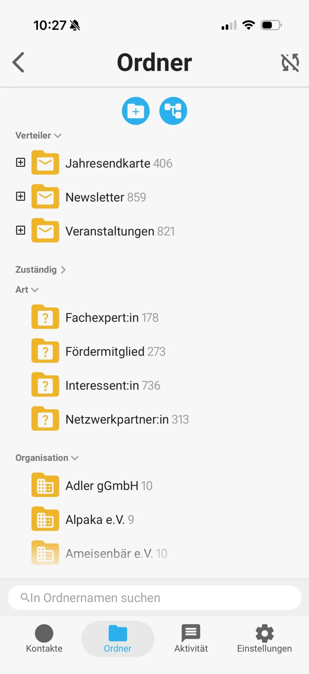 Ordner-Übersicht